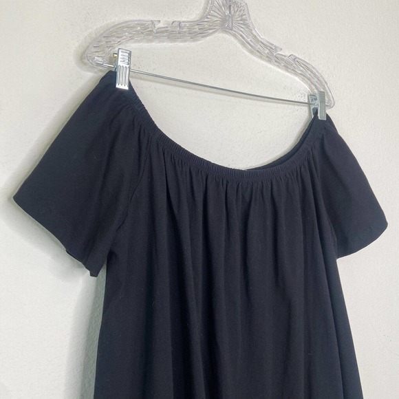 ASOS Off the Shoulder Flutter Sleeve Black Tunic Top 14 NWT - Picture 2 of 10